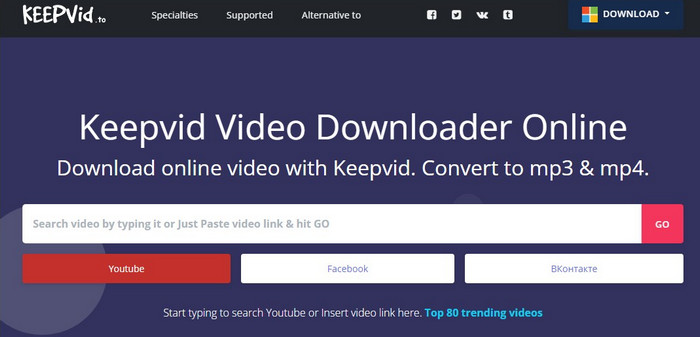 keepvid video downloader