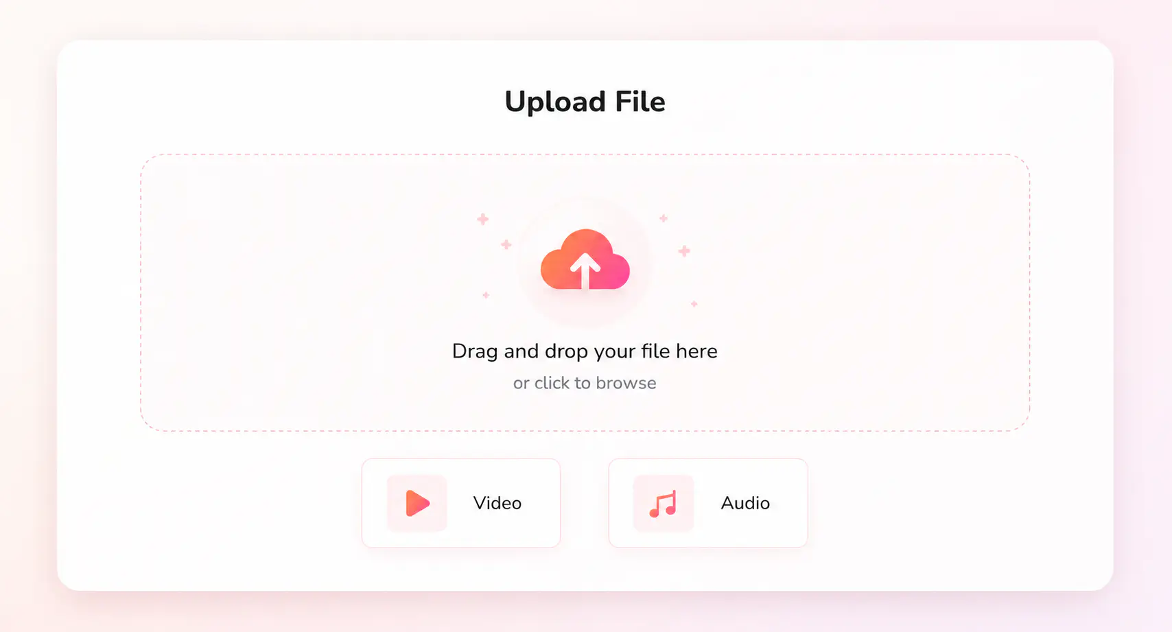 upload a video file to convert it to mp3