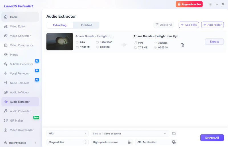 easeus audio extractor