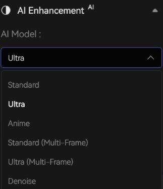 ai enhancement model list