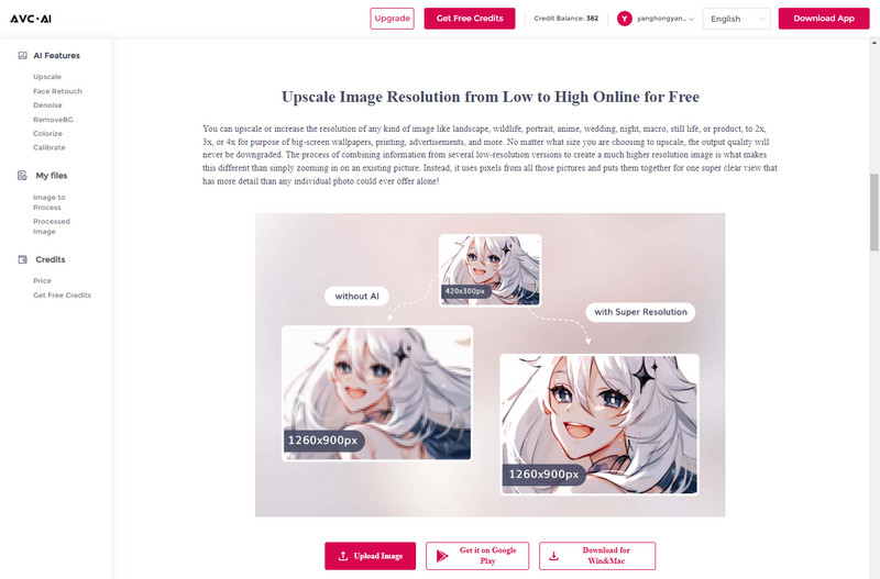 avclabs ai anime image upscaler online 