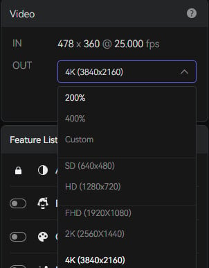 set output to 4k