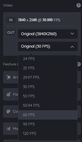 manually set 60fps